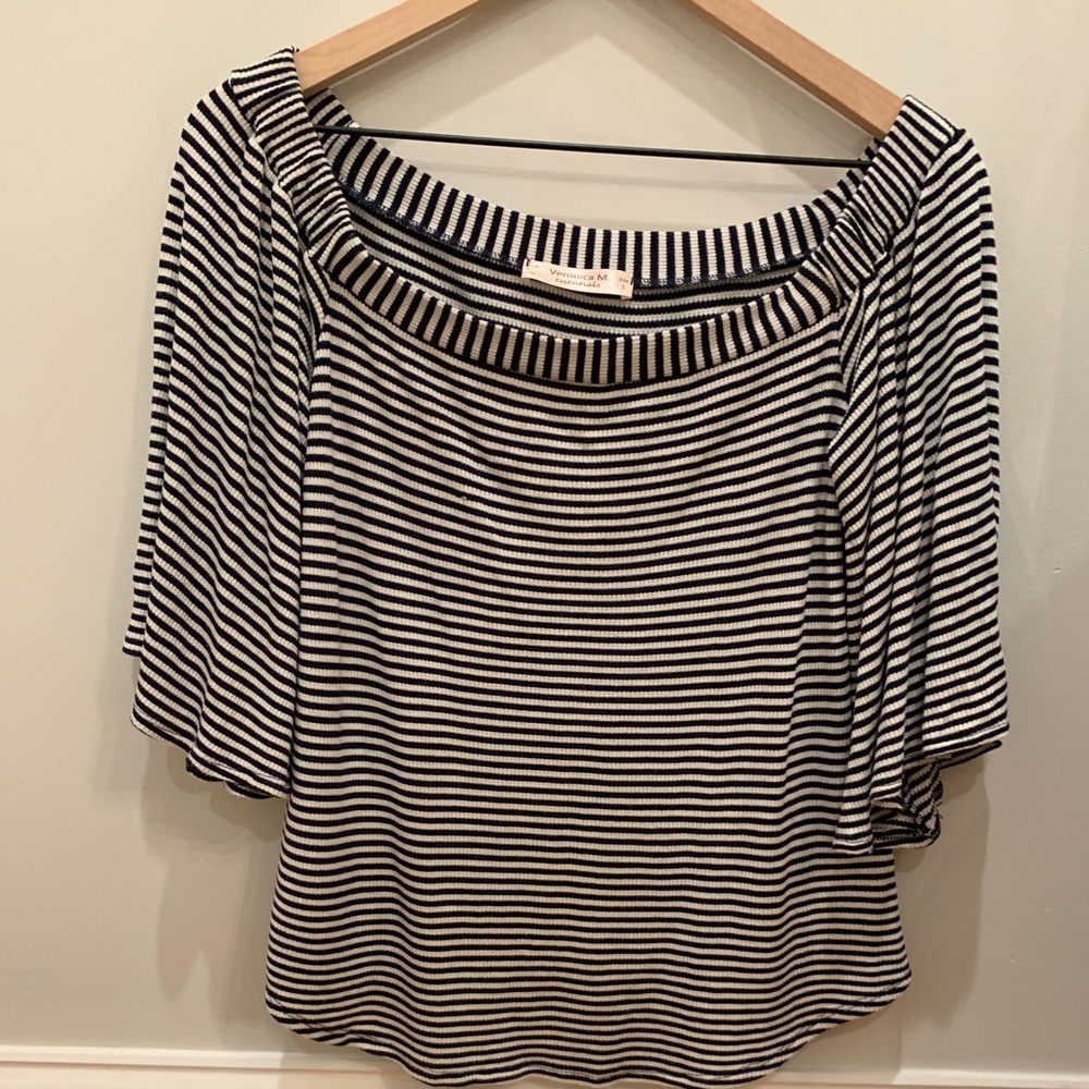 Black and white off the shoulder top.